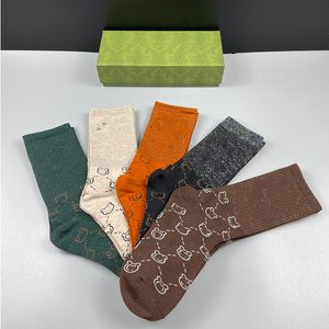 Meias de Algodão de Luxo Meias Hosiery Estações Respirável Designer Socks Presente de Natal para Homens Mulheres Sock Sock