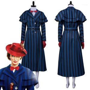 애니메이션 의상 2021 Mary Poppins Returns 성인 여성을위한 코스프레 의상 드레스 코트 Halloween Carnival Clothing1