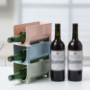 Hooks Rails Kylskåp Collapse Beverage Storage Rack Portable U-Shaped Wine Holder Cocktail Whisky Organizer Home Supplies