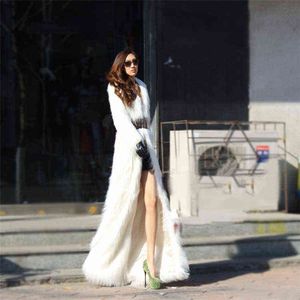 Listad Super Long Luxury Domineering Women's Wear Queen's Imitation Fur Coat Imitation Hair 211207
