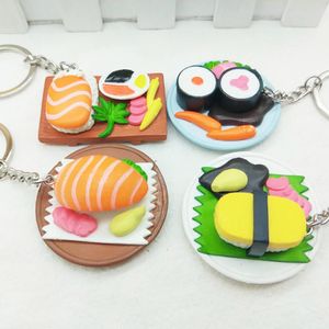 Nova cozinha Sushi Salmon Simulação Alimentos Chaveiro Chaveiro Pingente Criativo Presente