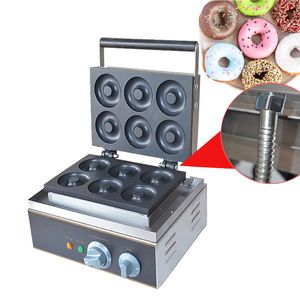 Ticari Çörek Makinesi 110 V / 220 V Yapışmaz Waffle Electric 6 Delik Çörek Baker Donut Maker