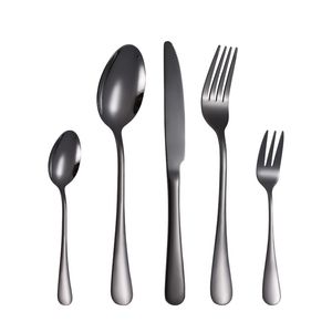 Svart bestick set rostfritt stål bestick silverware kniv spoonforl