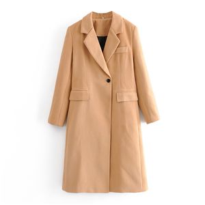 BLSQR Autunno Inverno Casual Solido Giacca Moda Donna Trench Coat Abbigliamento da ufficio Donna Causale Lungo Cappotto Capispalla 210430