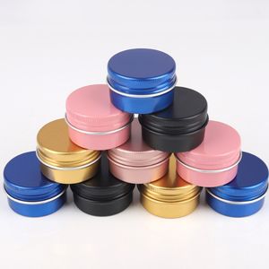 wholesale 1Oz/30ml storage box Cosmetic Bottle Screw Lid Round Aluminium Jar Cans Makeup Empty Lip Balm Cosmetics Container
