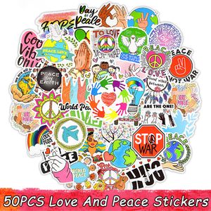 50 PCS Love And Peace Stickers Aesthetic Graffiti Hippie Sticker on Laptop Skateboard Suitcase Stationery Bike Vinyl Kid Sticker