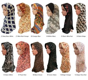 Мусульманские женщины Hijab напечатаны Amira Hat Pail выпадение исламских платок шарф шаль платок обернуть арабские молитвенные колпачки головы крышка случайный цвет