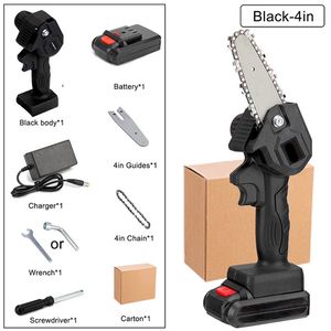 4in/6in Mini Electric Saw Chainsaw 24V Cordless For Fruit Tree Woodworking Garden Tools With Batterys Hand Held Wood Cutters