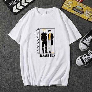 Unisex Anime Banana Fish T-shirt Fashion Short Sleeve Casual Y0809
