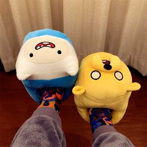 Women indoor Slippers Lovers Jake BMO Warm Woman Finn Plush Shoes Home House Children 211124