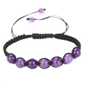 Natural Cristal Stone Energy Energy Bead Corda Artesanal Trançado Charme Pulseiras Para As Mulheres Homens Party Club Yoga Jóias