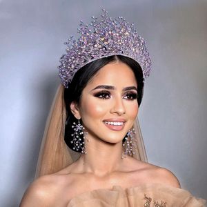 Rabat Luksusowe korony ślubne Tiaras Headpieces Fancy Wedding Jewelleries Birthday Party Princess Crown Hair Dekory Klejnoty Brides Jewellries