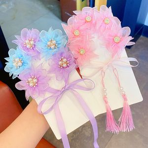 Hårtillbehör Mode Lace Flower Garland Headband DIY Bands for Girls Turban Barn Bandage Hårband Kids 2021 1468 B3