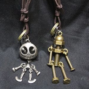 Hip Hop Punk Street Dance Necklace Retro Robot Alien Pendant Sweater Chain Cool Jumping Di Men and Women Accessories