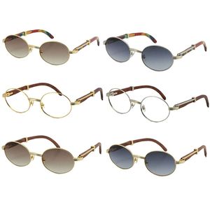 Wholesale Peacock Wood Sunglasses for women or Men wooden gold metal Round original Eyewear high quality lenses Diamond