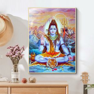 Modern abstrakt bild kanfas målning väggkonst Färgrik Buddha affisch HD tryck för vardagsrum Heminredning Ingen ram