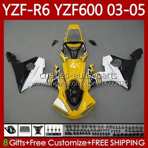 Motorcycle Bodywork para Yamaha YZF600 YZF R 6 600 cc amarelo preto YZF-R6 2003 2004 2005 Cowling 95No.151 YZF R6 600CC YZF-600 03-05 BODY YZFR6 03 04 05 OEM Fairing Kit