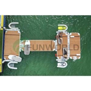 Nadmuchiwane pływaki rurki FunWorld Floating Dock Mat Water Platforma do basenu River Base Fun No Rope