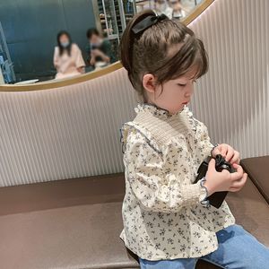 ガールズフローラルシャツ2021年春、新しい女の女の子のカジュアルベイビーシャツ春の子供用ウェアGC235