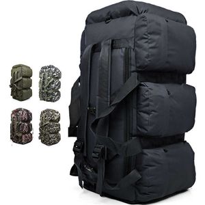 90L Large Capacity Tactical Backpack Men's Military Waterproof Oxford Hiking Camping Bags Wear-resisting Travel Backpacks Q0721