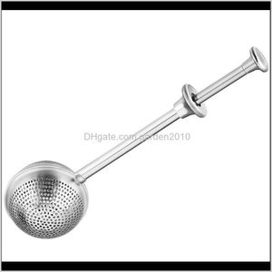 Strainers Stainless Steel Ball Push Tea Infuser Loose Leaf Herbal Teaspoon Strainer Filter Diffuser Wb3305 G3W9L Vyoss