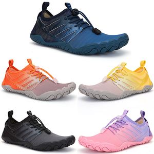 Cheaper Non Brand Men Women Running Shoes Black Grey Yellow Pink Purple Blue Orange Five Fingers Cycling Wading Outdoor Sports Shoe