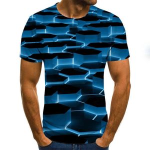 2020 nuova maglietta da uomo effetto 3D moda estiva a maniche corte 3D girocollo top camicia modello visivo T-shirt da uomo oversize X0621