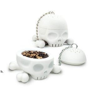 Totenkopf-Tee-Ei, Silikonsieb, lose Blätter, Teefilter, Teeliebhaber-Tasse, Kaffeetasse, kreatives Geschenk, Partyzubehör, RRA11572