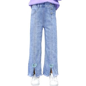 Jeans For Girls Appliques Kids Spring Autumn Kid Casual Style Children's Clothes 6 8 10 12 14 210527