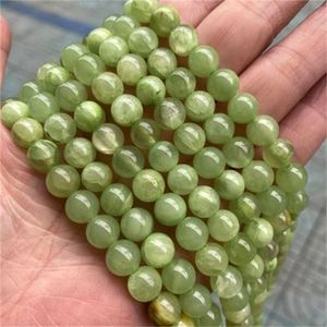 4 6 8 10 12mm Round Natural Southern Jade Stone Beads DIY Loose Green Jade Bead For Jewelry Making Bracelet Strand 15'' 111 Q2