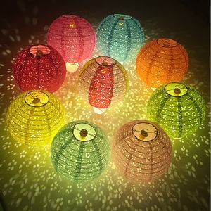 Decoração de festa de 10 polegadas luminosas lanternas de papel de casamento de casamento para enfeite de natal