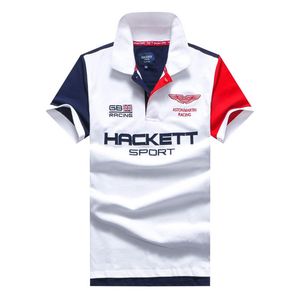 Hackett London Men Polo Shirts GB Proシリーズアストンマーティンレーシング半袖UK TシャツイングランドファッションカミサスHKTスポーツポーラスホワイト
