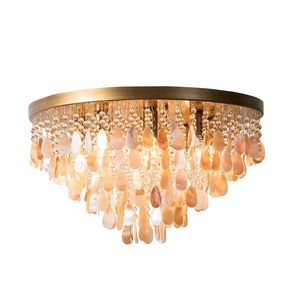 Plafondverlichting Moderne LED Crystal Lampen Ronde Natuurlijke Shell DIY Creatieve Decoratie Home Glans Slaapkamerlamp