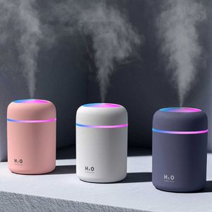 Portable Air Humidifier 300ml Ultrasonic Aroma Essential Oil Diffuser USB Cool Mist Maker Purifier Aromatherapy for Car Home 210724