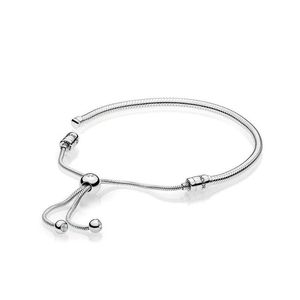 Autêntica 925 pulseiras de corda de mão de prata esterlina para pandora tamanho ajustável mulheres casamento presente jóias pulseira