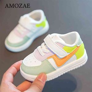 Buty dziecięce Maluch Dziewczyny Chłopcy Buty Sportowe Dla Dzieci Dziewczyny Baby Skórzane Mieszkania Dzieci Sneakers Moda Casual Niemowlę Miękkie Buty 210329