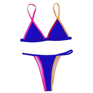 Women's Swimwear Quanss 2 Piece Set Women Summer Beach Wear Swimming Bathing Suit Triangle Thong Bikini Swimsuit Female Sexy Lingerie