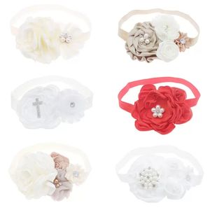 Flickor Hår Tillbehör Baby Headbands Kids Bands Spädbarn Bågar Nyfödd Tillbehör Barnens Rhinestone Pearl Flower Headdress