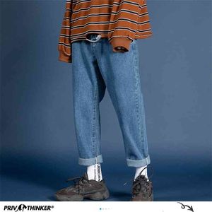 Privathinker Men Streetwear Blue Jeans Women Black Korean Fashions Harem Pants Male Denim OverSize 210716