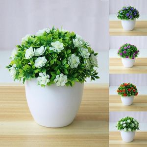 Dekoratif Çiçek Çelenkleri 1 PC Potted Yapay Çiçek Bonsai Sahne Bahçe Düğün Ev Partisi Dekor Ders Sahte Buket Dekorasyon