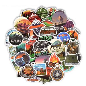 Explore Picnic Camping Landscape Stickers Outdoor Adventure Hiking Climbs Travel Waterproof Sticker To DIY Suitcase Laptop Bicycle Helmet Auto 50 PCS/Set