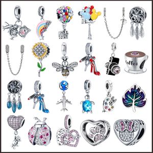 Collezione donna 925 Sterling Silver Charm Dreamcatcher Coffee Cup Airballoon Charms Perline Fit Pandora Braccialetti con scatola originale