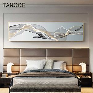 Linhas abstratas modernas pintura de lona posters e impressões Nordic Wall Art Imagem para sala de estar quarto de luxo decoração de casa 210705