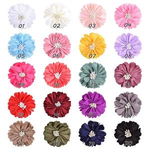 Baby Girls Barrette Hairpins Chiffon Rose Flower Hair Clips Children Grosgrain Ribbon Clip Kids Safety whole wrapped headwear Accessories