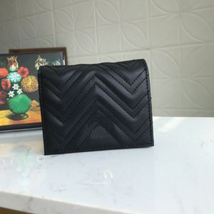 Роскошный дизайнер Marmont Wallet Case Высочайшее качество Модный женский кошелек для монет Стеганая кожа Мини Короткие кошельки Основной кредитный держатель для карт Клатч