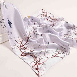 Sciarpa quadrata naturale al 100% per donna Stampa sciarpe fazzoletto Foulard Fazzoletto cinese in vera seta Bandana 65x65 cm
