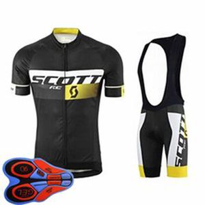 Scott Team Ropa Ciclismo Andas Mens Cykling Kortärmad Jersey Bib Shorts Set Summer Road Racing Kläder Utomhus Cykel Uniform Sports Suit S210042092