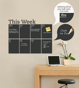 DIY Weekly Plan Calendar Chalkboard Removable Wall Sticker Drawing Black Board Learning Schedule Blank Reusable Office Supplies