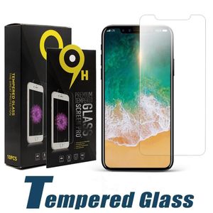 Kratzfester Displayschutz für Mobiltelefone, kompatibel mit iPhone 11 12 13 14 Pro Max 7 8Plus XR Samsung S20, gehärtetes Glas mit Einzelhandelsverpackung
