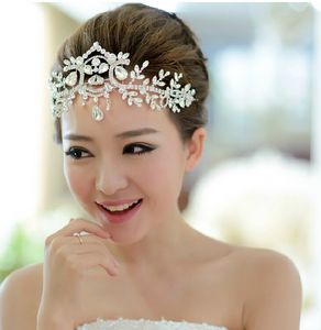 Moda Gelin Kristal Düğün Tiaras Taç Aksesuarları Tiaras ve Taçlar Rhinestone Pageant Saç Takı